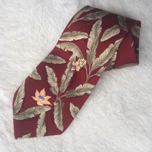 Tommy Bahama Floral Silk Burgundy Mens Wide Tie
